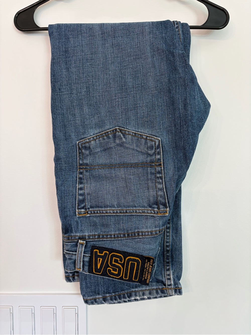 Women’s Ralph Lauren Blue Denim Jeans with USA Patch Polo Jeans Company
